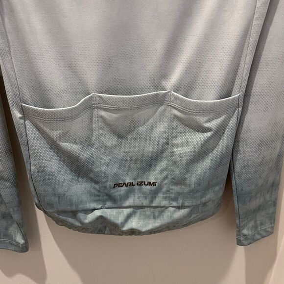 Pearl Izumi Attack Light Green Cycling Long Sleeve Jersey with Teal Stripes M - Picture 6 of 13